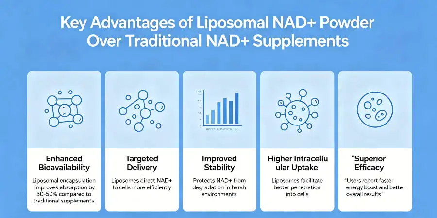 Key Advantages of Liposomal NAD+ Powder Over Traditional NAD+ Supplements Key Advantages of Liposomal NAD+ Powder Over Traditional NAD+ Supplements
